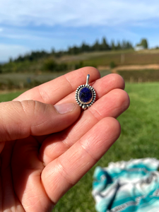 Blue Sapphire Agate Charm Necklace