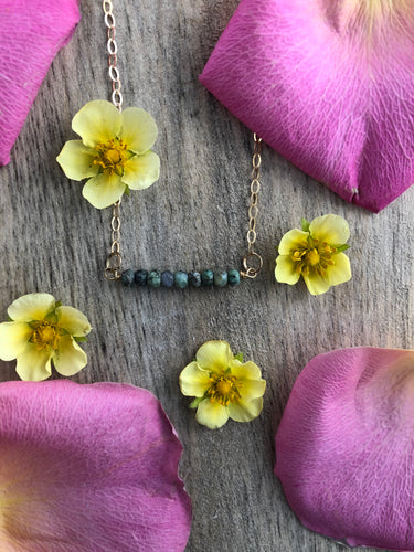 African Turquoise Bar Necklace