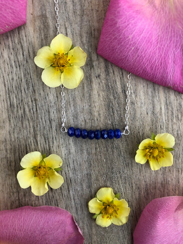 Lapis Bar Necklace-Sterling Silver