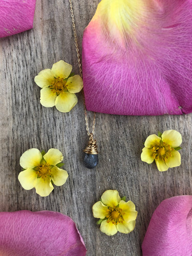 Labradorite Teardrop Choker