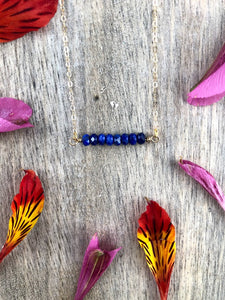 Lapis Bar Necklace-14K Gold Fill