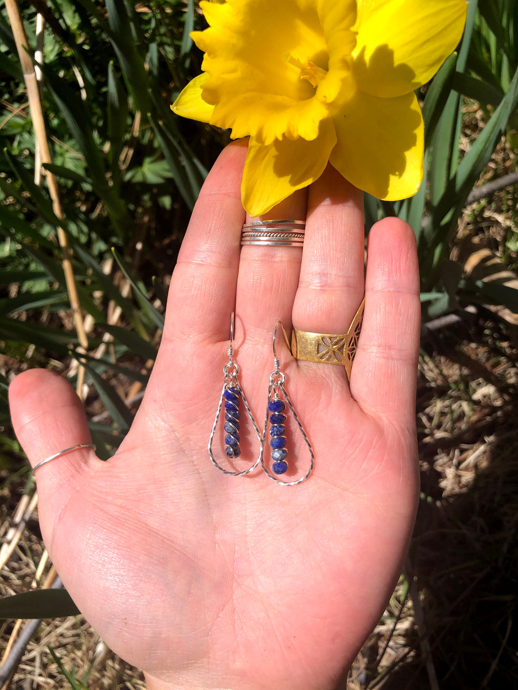 Lapis Drop Hoops