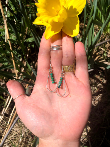 Turquoise Drop Hoops