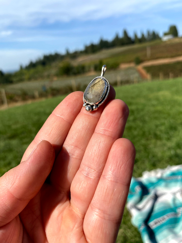 Faceted Labradorite Charm Necklace